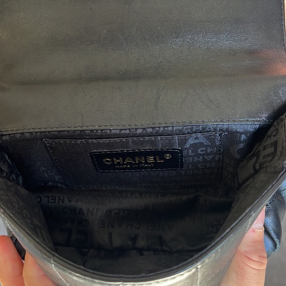 authentic CHANEL Lambskin Quilted Mini Rectangular Flap in Black - Picture 14 of 14